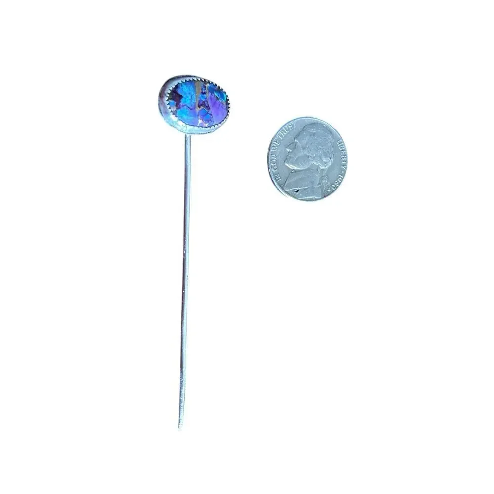 Purple Blue Mohave Turquoise And Sterling Silver Cowboy Toothpick Hat Pick New